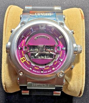 RENATO BEAST ANALOG-DIGITAL PURPLE FACE LIMITED EDITION #401/805 WATCH